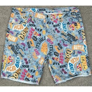 Born Primitive The Buttery Bros Men's‎ Spellout Party 5 Pocket Shorts Size 3XL